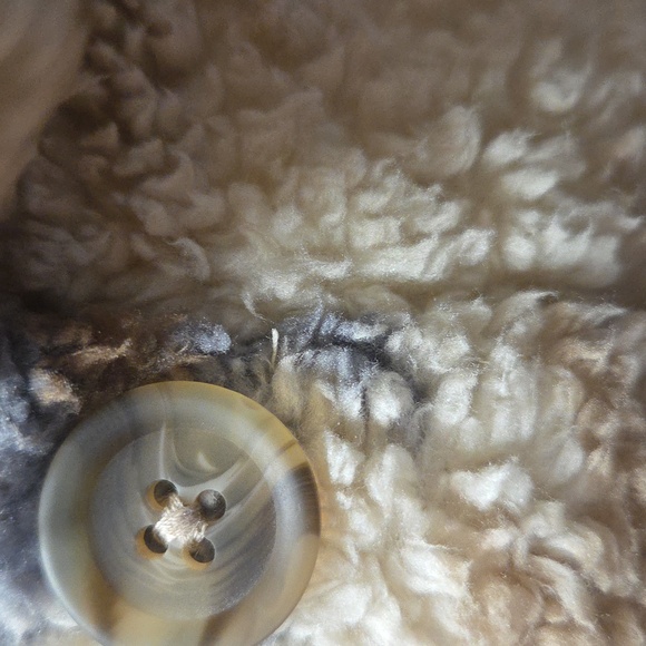 WOMENS LUCKY BRAND PATTERNED HIGH-PILE FLEECE SHACKET IN NATURAL COMBO SZ L - Picture 6 of 6